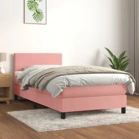 Box spring bed with pink velvet mattress 80x200 cm by vidaXL, Beds and slatted bases - Ref: Foro24-3141154, Price: 278,55 €, ...