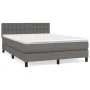 Box spring bed with gray synthetic leather mattress 140x200 cm by vidaXL, Beds and slatted bases - Ref: Foro24-3141129, Price...