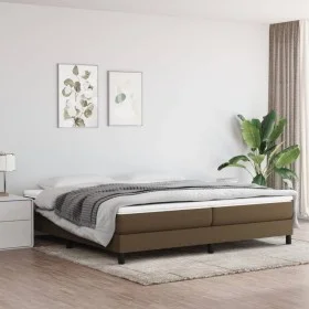Box spring bed with dark brown fabric mattress 200x200 cm by vidaXL, Beds and slatted bases - Ref: Foro24-3144104, Price: 536...