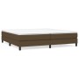 Cama box spring con colchón tela marrón oscuro 200x200 cm de vidaXL, Camas y somieres - Ref: Foro24-3144104, Precio: 536,22 €...