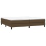 Cama box spring con colchón tela marrón oscuro 200x200 cm de vidaXL, Camas y somieres - Ref: Foro24-3144104, Precio: 536,22 €...