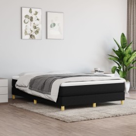 Box spring bed with black fabric mattress 140x190 cm by vidaXL, Beds and slatted bases - Ref: Foro24-3144169, Price: 410,84 €...