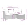 Set de sofás de jardín 4 pzas y cojines ratán sintético marrón