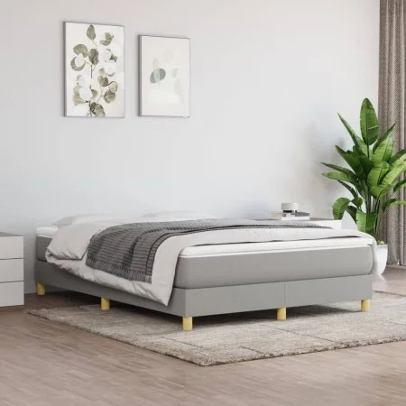 Box spring bed with light gray fabric mattress 140x200 cm by vidaXL, Beds and slatted bases - Ref: Foro24-3144175, Price: 353...