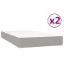 Box spring bed with light gray fabric mattress 200x200 cm by vidaXL, Beds and slatted bases - Ref: Foro24-3144199, Price: 517...