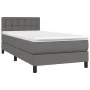 Box spring bed with gray synthetic leather mattress 90x200 cm by vidaXL, Beds and slatted bases - Ref: Foro24-3141105, Price:...