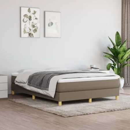 Box spring bed with taupe gray fabric mattress 140x200 cm by vidaXL, Beds and slatted bases - Ref: Foro24-3144179, Price: 379...