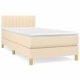 Boxspringbett mit cremefarbener Stoffmatratze 100x200 cm von vidaXL, Betten und Lattenroste - Ref: Foro24-3140758, Preis: 298...
