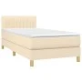 Box spring bed with cream fabric mattress 100x200 cm by vidaXL, Beds and slatted bases - Ref: Foro24-3140758, Price: 300,69 €...
