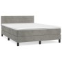 Box spring bed with light gray velvet mattress 140x200 cm by vidaXL, Beds and slatted bases - Ref: Foro24-3141365, Price: 437...