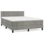 Box spring bed with light gray velvet mattress 140x200 cm by vidaXL, Beds and slatted bases - Ref: Foro24-3141365, Price: 429...