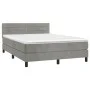 Box spring bed with light gray velvet mattress 140x200 cm by vidaXL, Beds and slatted bases - Ref: Foro24-3141365, Price: 429...