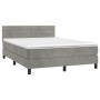 Boxspringbett mit hellgrauer Samtmatratze 140x200 cm von vidaXL, Betten und Lattenroste - Ref: Foro24-3141365, Preis: 437,51 ...