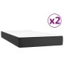 Box spring bed with black synthetic leather mattress 200x200 cm by vidaXL, Beds and slatted bases - Ref: Foro24-3144279, Pric...