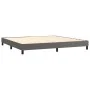 Box spring bed with gray synthetic leather mattress 200x200 cm by vidaXL, Beds and slatted bases - Ref: Foro24-3141147, Price...
