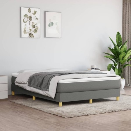 Box spring bed with dark gray fabric mattress 140x200 cm by vidaXL, Beds and slatted bases - Ref: Foro24-3144176, Price: 371,...