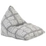 Sillón puf de tela patchwork gris