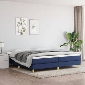 Box spring bed with blue fabric mattress 200x200 cm by vidaXL, Beds and slatted bases - Ref: Foro24-3144205, Price: 516,51 €,...