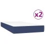 Box spring bed with blue fabric mattress 200x200 cm by vidaXL, Beds and slatted bases - Ref: Foro24-3144205, Price: 516,51 €,...
