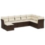 Set sofás de jardín 8 piezas y cojines ratán sintético marrón