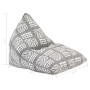 Sillón puf de tela patchwork gris