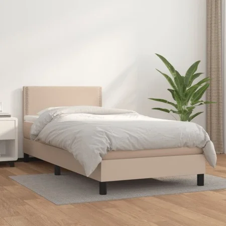 Boxspringbett mit Cappuccino-Kunstledermatratze 100x200cm von vidaXL, Betten und Lattenroste - Ref: Foro24-3141052, Preis: 31...