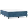 Box spring bed with dark blue velvet mattress 140x190 cm by vidaXL, Beds and slatted bases - Ref: Foro24-3144331, Price: 356,...