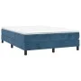 Box spring bed with dark blue velvet mattress 140x190 cm by vidaXL, Beds and slatted bases - Ref: Foro24-3144331, Price: 356,...