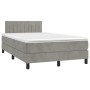 Box spring bed with light gray velvet mattress 120x200 cm by vidaXL, Beds and slatted bases - Ref: Foro24-3141413, Price: 382...