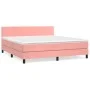 Box spring bed with pink velvet mattress 180x200 cm by vidaXL, Beds and slatted bases - Ref: Foro24-3141202, Price: 490,66 €,...