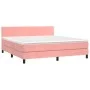 Box spring bed with pink velvet mattress 180x200 cm by vidaXL, Beds and slatted bases - Ref: Foro24-3141202, Price: 490,66 €,...