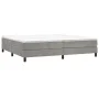Box spring bed with light gray velvet mattress 200x200 cm by vidaXL, Beds and slatted bases - Ref: Foro24-3144351, Price: 484...