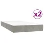 Box spring bed with light gray velvet mattress 200x200 cm by vidaXL, Beds and slatted bases - Ref: Foro24-3144351, Price: 484...