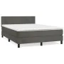 Box spring bed with dark gray velvet mattress 140x200 cm by vidaXL, Beds and slatted bases - Ref: Foro24-3141186, Price: 407,...