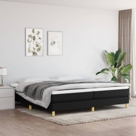 Box spring bed with black fabric mattress 200x200 cm by vidaXL, Beds and slatted bases - Ref: Foro24-3144201, Price: 531,04 €...