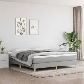 Box spring bed with light gray fabric mattress 180x200 cm by vidaXL, Beds and slatted bases - Ref: Foro24-3144191, Price: 464...
