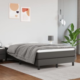 Boxspringbett mit grauer Kunstledermatratze 120x200 cm von vidaXL, Betten und Lattenroste - Ref: Foro24-3144253, Preis: 364,2...