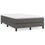 Box spring bed with gray synthetic leather mattress 120x200 cm by vidaXL, Beds and slatted bases - Ref: Foro24-3144253, Price...