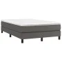 Box spring bed with gray synthetic leather mattress 120x200 cm by vidaXL, Beds and slatted bases - Ref: Foro24-3144253, Price...