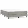 Box spring bed with light gray velvet mattress 140x200 cm by vidaXL, Beds and slatted bases - Ref: Foro24-3144333, Price: 394...