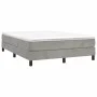Box spring bed with light gray velvet mattress 140x200 cm by vidaXL, Beds and slatted bases - Ref: Foro24-3144333, Price: 394...