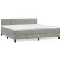 Box spring bed with light gray velvet mattress 200x200 cm by vidaXL, Beds and slatted bases - Ref: Foro24-3141443, Price: 547...