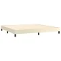 Box spring bed with cream synthetic leather mattress 200x200 cm by vidaXL, Beds and slatted bases - Ref: Foro24-3144281, Pric...
