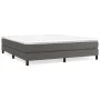 Box spring bed with gray synthetic leather mattress 180x200 cm by vidaXL, Beds and slatted bases - Ref: Foro24-3144277, Price...