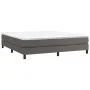 Box spring bed with gray synthetic leather mattress 180x200 cm by vidaXL, Beds and slatted bases - Ref: Foro24-3144277, Price...
