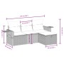 Set de sofás de jardín 4 pzas y cojines ratán sintético marrón