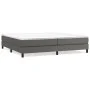 Box spring bed with gray synthetic leather mattress 200x200 cm by vidaXL, Beds and slatted bases - Ref: Foro24-3144283, Price...