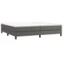 Box spring bed with gray synthetic leather mattress 200x200 cm by vidaXL, Beds and slatted bases - Ref: Foro24-3144283, Price...