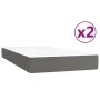 Box spring bed with gray synthetic leather mattress 200x200 cm by vidaXL, Beds and slatted bases - Ref: Foro24-3144283, Price...