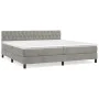 Box spring bed with light gray velvet mattress 200x200 cm by vidaXL, Beds and slatted bases - Ref: Foro24-3141503, Price: 554...
